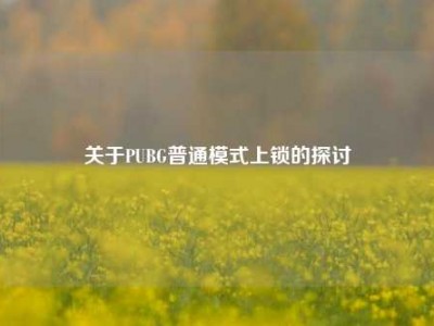 关于PUBG普通模式上锁的探讨