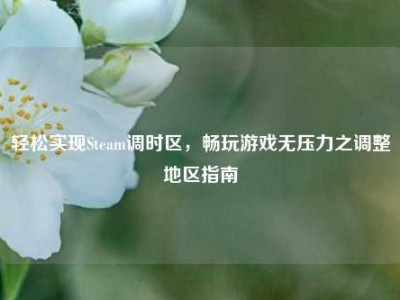 轻松实现Steam调时区，畅玩游戏无压力之调整地区指南