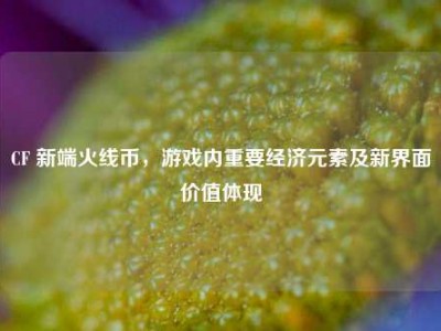 CF 新端火线币，游戏内重要经济元素及新界面价值体现