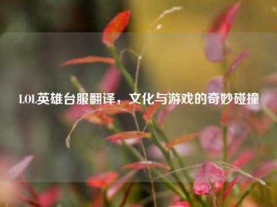 LOL英雄台服翻译，文化与游戏的奇妙碰撞
