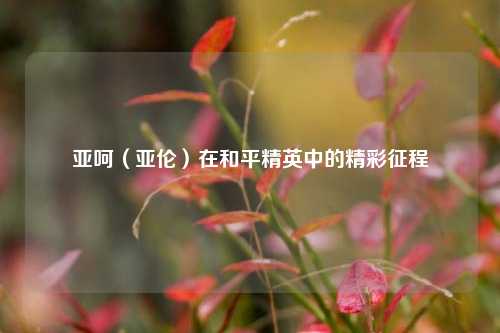 亚呵（亚伦）在和平精英中的精彩征程