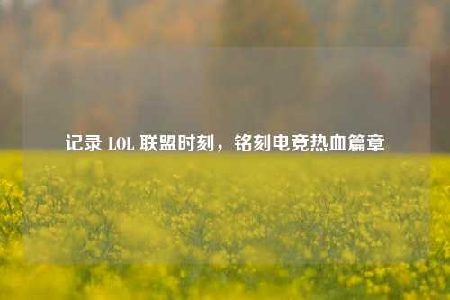 记录 LOL 联盟时刻，铭刻电竞热血篇章