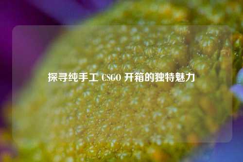 探寻纯手工 CSGO 开箱的独特魅力